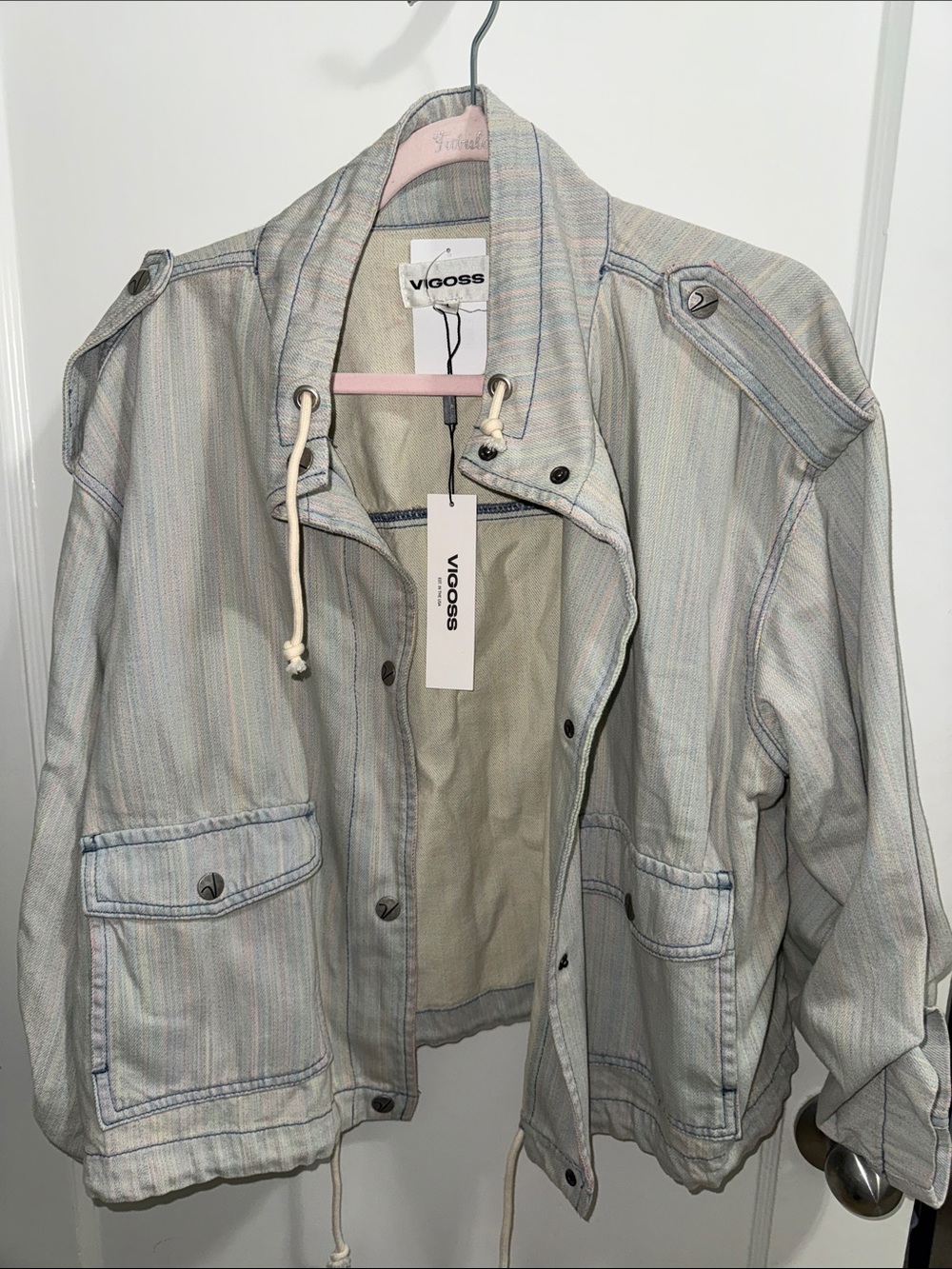 Fun denim colorful jacket - Vigoss- size XL NWT